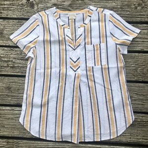 Van Heusen | Yellow and Grey Striped Blouse